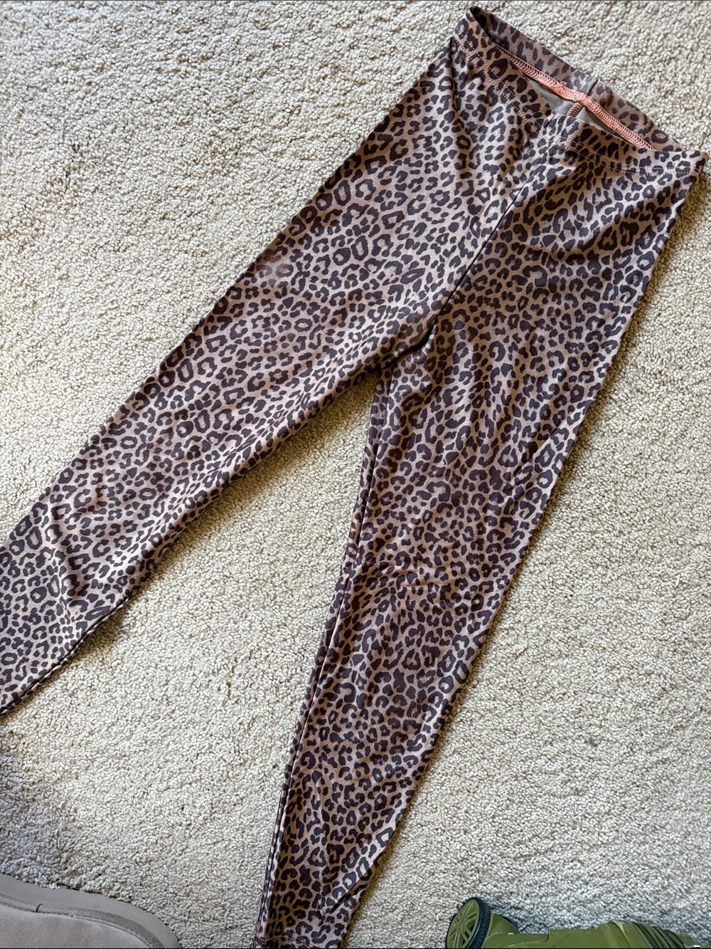 American Apparel Leopard Print Stretch Leggings - Brown